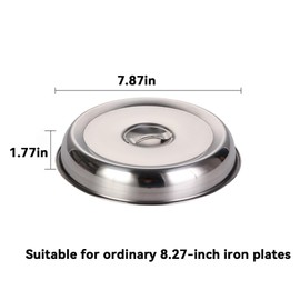 2 Piece Stainless Steel Food Cover for Steak Indoor Outdoor Cooking Round Dome Grill Accessories Kitchen Tool Sizzling Platter Set