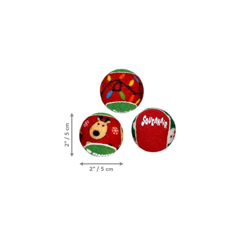 KONG Holiday SqueakAir Balls 6pk Small