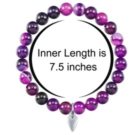 Healing Bracelets for Women, Healing Prayers Amethyst Beads Cystal Bracelet Anti Anxiety Bracelet Get Well Gift for Women After Surgery for Women Feel Better Gifts (Heart)