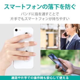 Elecom P-STBCLCR Smartphone Band, Fall Prevention, Soft Material, Clear