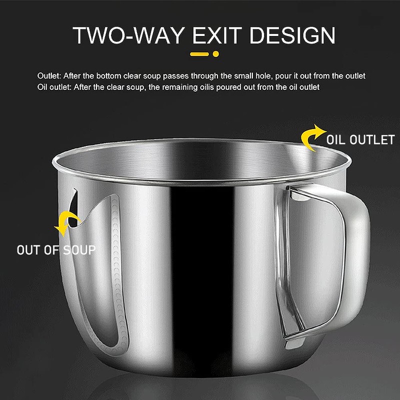 Stainless Steel Fat Separator 4 Cup/1000ML Gravy Grease Separator with
