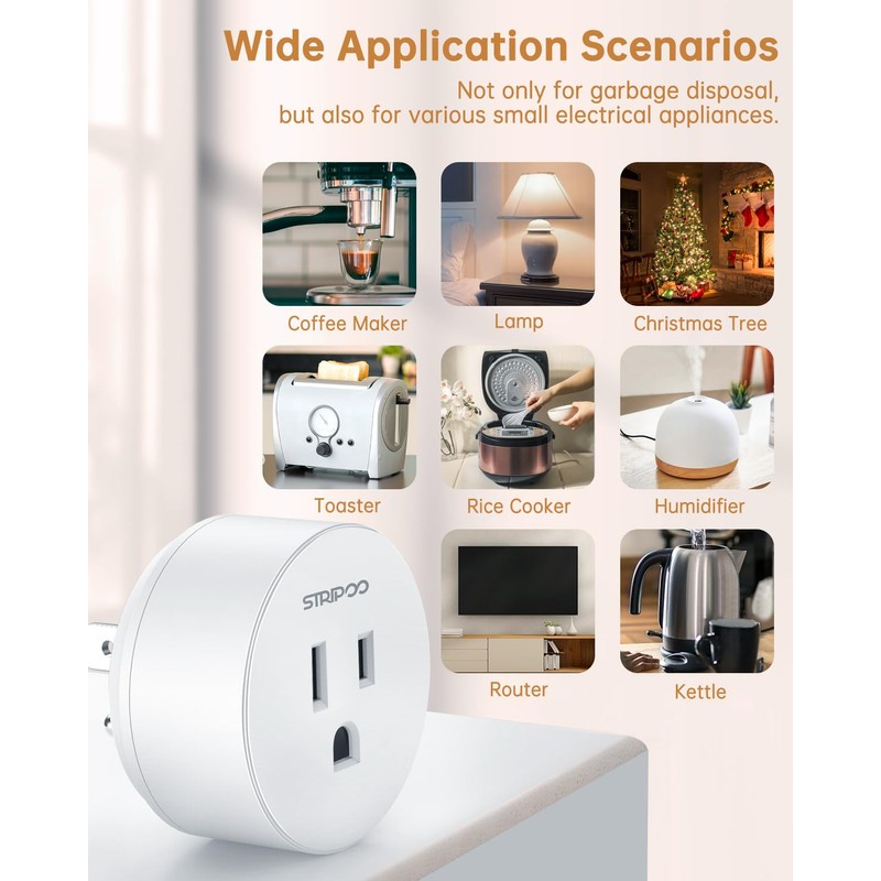 STRIPOO Garbage Disposal Wireless Switch Kit, Remote Control Outlet, Garbage