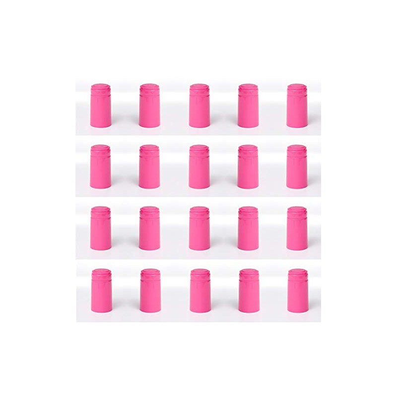 GLOSSY PINK SHRINK CAPSULES 100 HEAT SHRINK CAPS FOR ALL