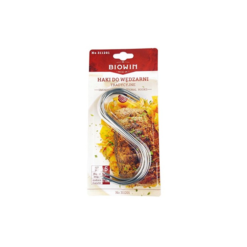 STRONG BUTCHERS HOOKS, MEAT SMOKE HOUSE HOOK 6" PACK OF