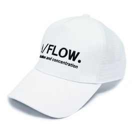 Aiming Flow (KSH296) Men's Mesh Cap, 3 Colors, Size: 21.7 - 24.0 inches (55 - 61 cm), Snapback, Cotton, Unisex, Hat, Mesh Cap, Baseball Cap, Logo, multicolor (white / black)