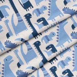 Glenna Jean Cortina Dino Azul Cenefa de 70 Pulgadas de Ancho x 18 Pulgadas de Alto para Ventana de niños