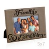 KATE POSH Family is Everything Engraved Leather Picture Frame (5x7-Horizontal)