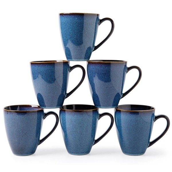 Monito 17 OZ Coffee Mugs Set of 6, Large Ceramic
