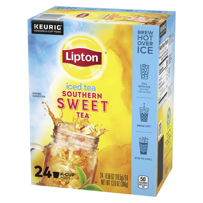 Lipton Iced Tea K-Cups, Southern Sweet Black Tea, 24 Total