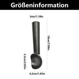 Ice Cream Scoop, Stainless Steel Ice Cream Scoop, for Ice Cream Ball, Baking, Melon Ball (Black)