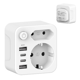 ZENIJUST Travel Adaptor for India Adapter India Socket, Travel Adapter India Socket, Travel Adapter Type D, Adapter for Sri Lanka, India, Nepal, Travel Plug India (SP-363IN-3AC)