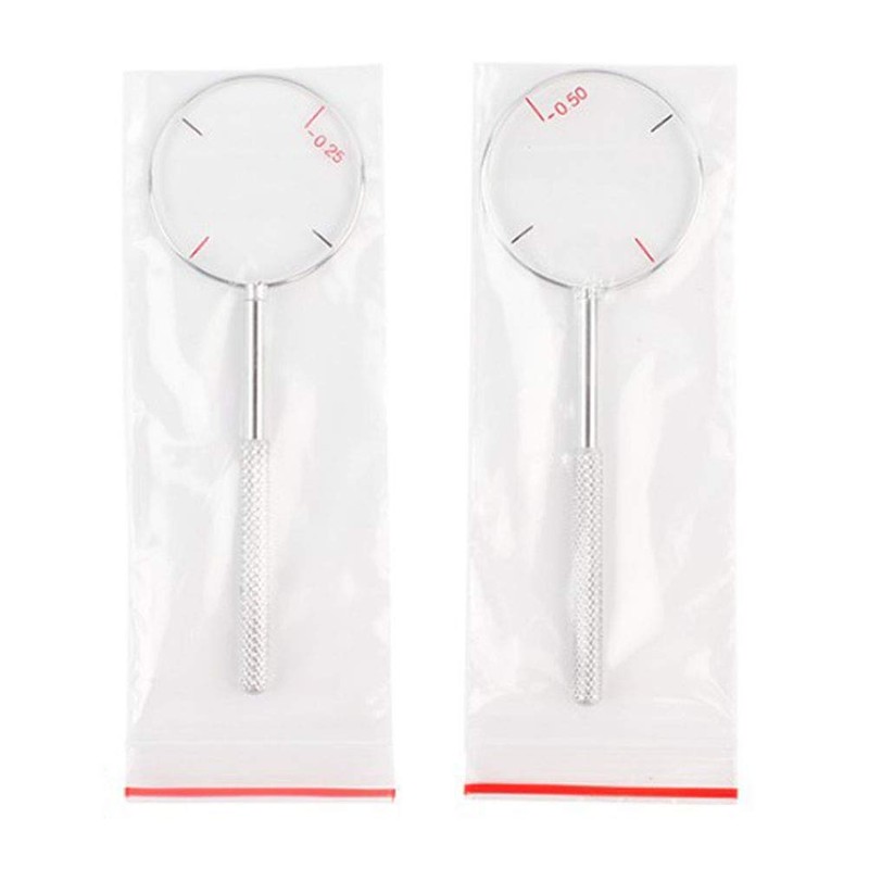 Artibetter 2pcs Round Optical Cross Cylinder Lens Tool Set diopters