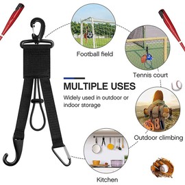 Lyaciomn Baseball Softball Gear Hanger Dugout Organizer Baseball Bat Holder with Glove Clip and Helmet Hook for Playground Fence