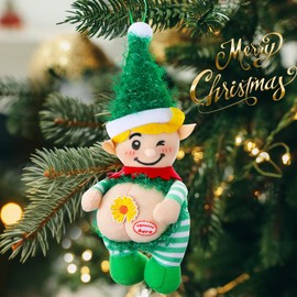 Ceoighe Musical Green Elf Christmas Ornament, Funny Sounding Christmas Tree Decoration, Stocking Stuffer, Nice Gag Elf, White Elephant Gift for Xmas Party Gift Exchange, Press for a Hilarious Tune