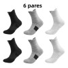 Mar de Estrellas 6 Pares Engrosado Calceta Deportiva Hombre 100%
