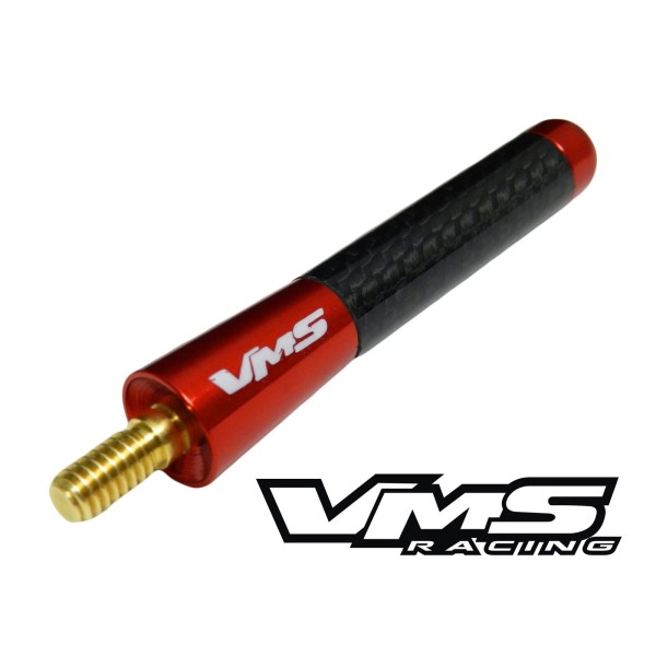 Unbranded RED CARBON FIBER SHORT SCREW IN ANTENNA 3" FOR