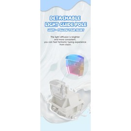 GATERON Smoothie Keyboard Switches, Linear RGB LED 5 Pin White 22mm Dual-Stage Spring Factory Pre-lubed 40gf Full POM Key Switches for MX Mechanical Keyboard(105PCS)