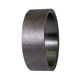 SUPPLY GIANT NUUID600 4" Black Merchant Steel Half Coupling with Female Connection with Tapered Tapped Thread, 4