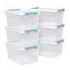 Gainhope 6 Packs Plastic Latch Boxes, Clear Stackable Storage Container