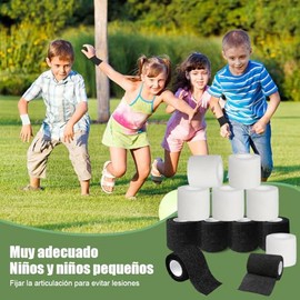 NIAWEA Vendaje Deportivo Autoadheribl 12 Roll,Vendaje Cohesivo Elástico no Tejido,Cinta Cohesiva para los Dedos 5CM X 4.5M para Estiramiento Atlético,