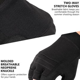 VisionTac Utility Tactical Half Finger Gloves Lightweight Impact Resistant Airsoft Paintball Gloves for Shooting Hiking