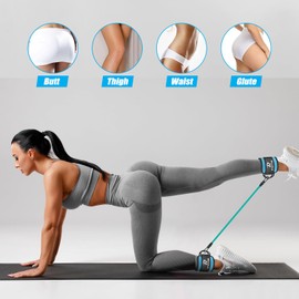 Bandas de resistencia al tobillo, bandas de tobillo para entrenamiento, equipo de ejercicio de glúteos para entrenamiento de kickbacks de cadera y fitness, perfecto para entrenamientos de levantamiento de glúteos en casa para mujeres