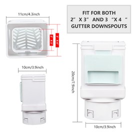 CYTMALHG Downspout Filter,Downspout Leaf Filter,Leaf Removers,Fits 2X3 Gutter Downspout and 3X4 Gutter Downspout (2-pack white)
