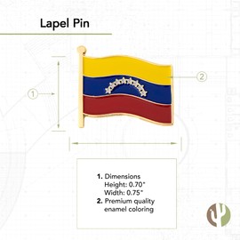 Desert Cactus Venezuela Lapel Pin Country Enamel Made of Metal Souvenir Hat Men Women Patriotic Venezuelan (Waving Flag Lapel Pin)