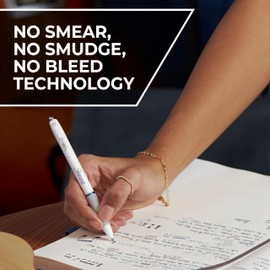 SHARPIE S-Gel Pens, Fashion Barrel Gel Pens, Pearl White Body, Medium (0.7mm) Point, Bold Ink Colors, 8 Count