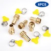 Brass Pipe Adapter, 6 Pieces 12 mm Barb x 1/2