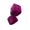 Purple Hanging Dice Pair/Purple-Fuchsia 3" Plush Hanging Dice with Black