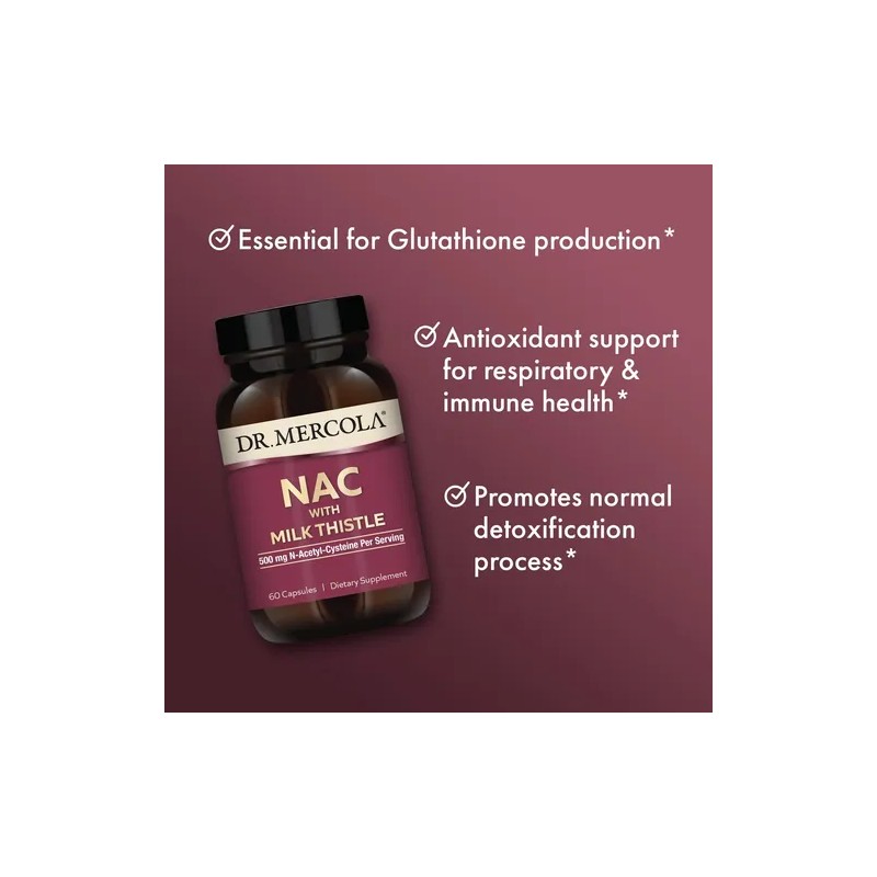 Dr. Mercola Nac 500mg Con Cardo Mariano Antioxidantes Salud