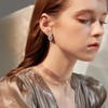 Ballerina Hoop Earrings for Women Sterling Silver Dancer Leverback Earrings