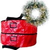 Double Layer Christmas Wreath Storage Bag Large Capacity Wreath Storage