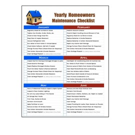 Zieglerworld Laminated Home Maintenance Monthly Checklist - Perfect for Landlord or Homeowner - Double Sided - 8.5x11 (Letter) - Red, Blue