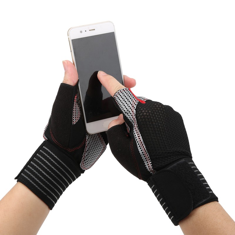 Half Finger AntiSlip Fitness Gloves Weight Lifting Sport Gloves with