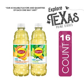 Lipton Diet Pack 8 Diet Pineapple-Mango + 8 Diet Citrus Iced Tea Plastic Bottle 16.9 fl oz