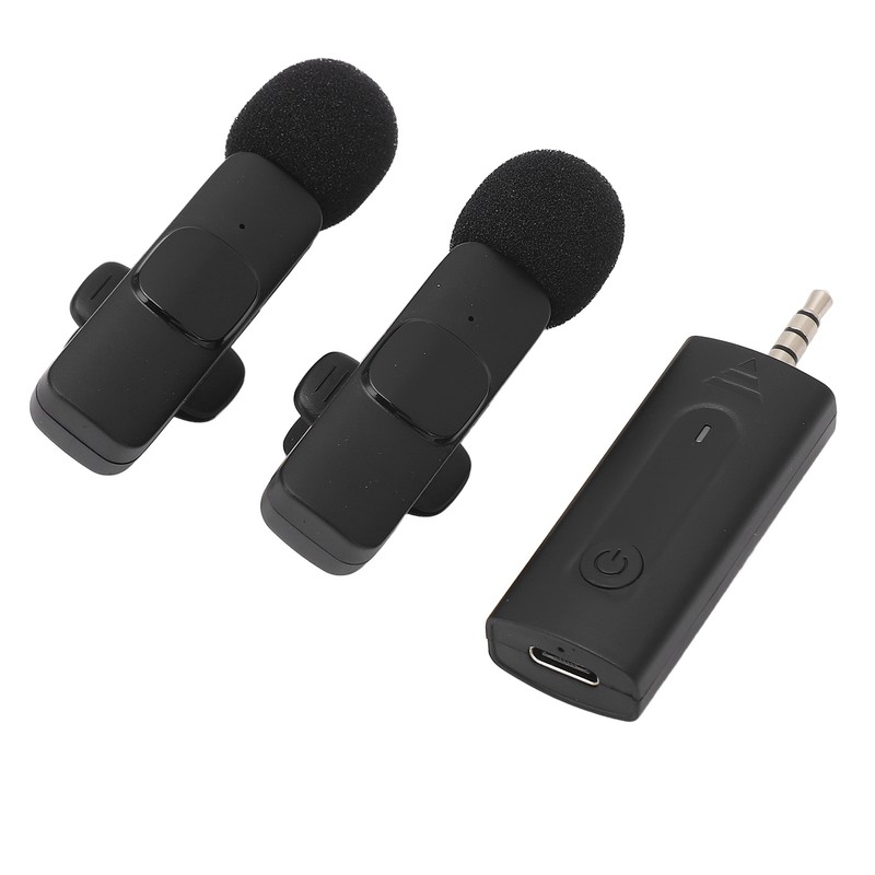 Wireless Lavalier Microphone Portable Noise Cancelling Professional Lapel Mic for