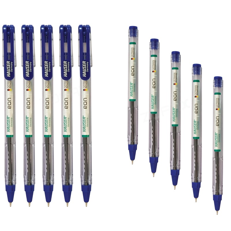 HAUSER Eon 10 x 0.7mm BLUE Smooth Ballpoint Pens Triangular