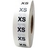 XS Clear Clothing Size Strip Stickers 3/4 x 4 Inch
