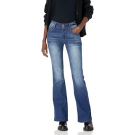 WallFlower Women's Flirty Curvy Flare High Rise Insta Stretch Juniors Jeans (Standard and Plus), Pia, 5