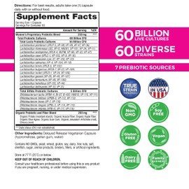 Vital Planet - Vital Flora Women’s Daily Shelf Stable Probiotic 60 Billion Cultures and 60 Strains with Lactobacillus Reuteri and Rhamnosus Probiotics for Women and Organic Prebiotics 60 Capsules