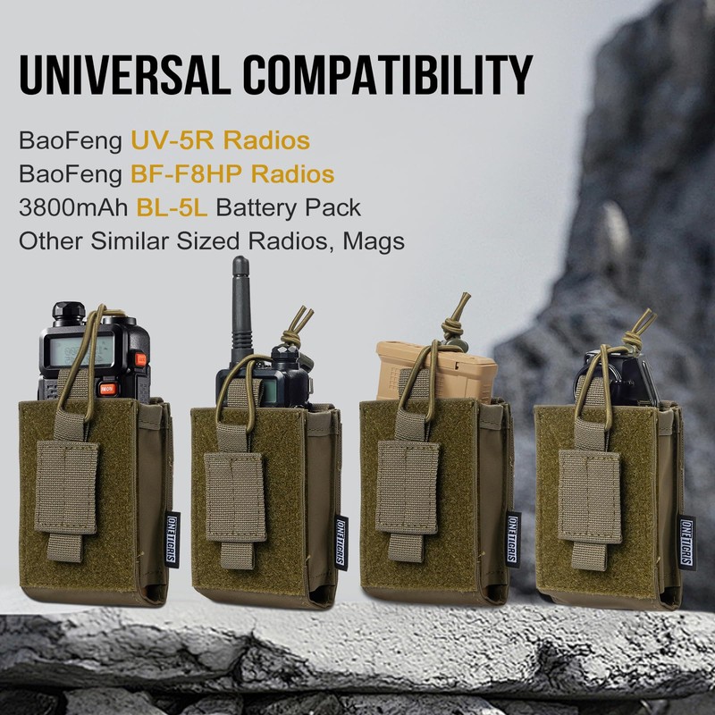 OneTigris Radio Holster for BaoFeng UV-5R BF-F8HP Nylon MOLLE Pouch