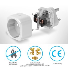 VINTAR VINTAR 3PC Deutschland nach Indien Reiseadapter, Indien Outlet Adapter, EU nach Indien Reiseadapter f??r Indien, Sri Lanka, Nepal, Kongo Reiseadapter Typ D,