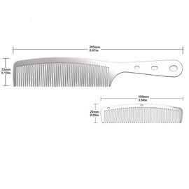 Set of 2 Metal Antistatic Hairdressing Combs Stainless Steel Hair Comb Cutting Comb Set Hair Styling Hairdressing Comb for Men Women Salon (Pocket Comb and Handle Rake Combs)