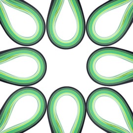 arricraft 1200 Strips Quilling Paper Strips, 3mm Quilling Art Strips, 6 Colors Paper Craft Supplies for Paper Art DIY Craft Projects-Green Gradient