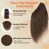 S-noilite Real Hair Ponytail Extensions, Braid Hair Extensions, Straight, 105