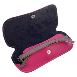 SAKAE F-20 TR700 Genuine Leather Glasses Case, Magenta