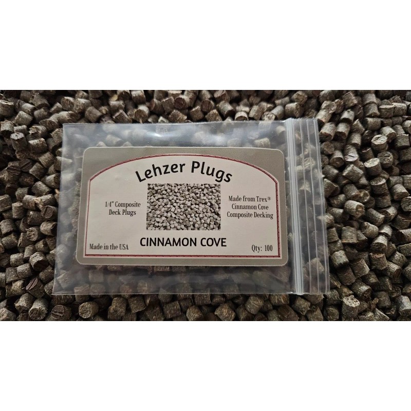 Lehzer Plugs New 1/4" Trex "Cinnamon Cove" Plugs for Composite