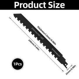 Wjelet Reciprocating Saw Blade 240 mm, Saw Blade for Wood, Stone, Brick, Concrete, Cement Board, Robust Saw Blade for Aerated Concrete, Compatible with e.g. Einhell Bosch Dewalt Makita